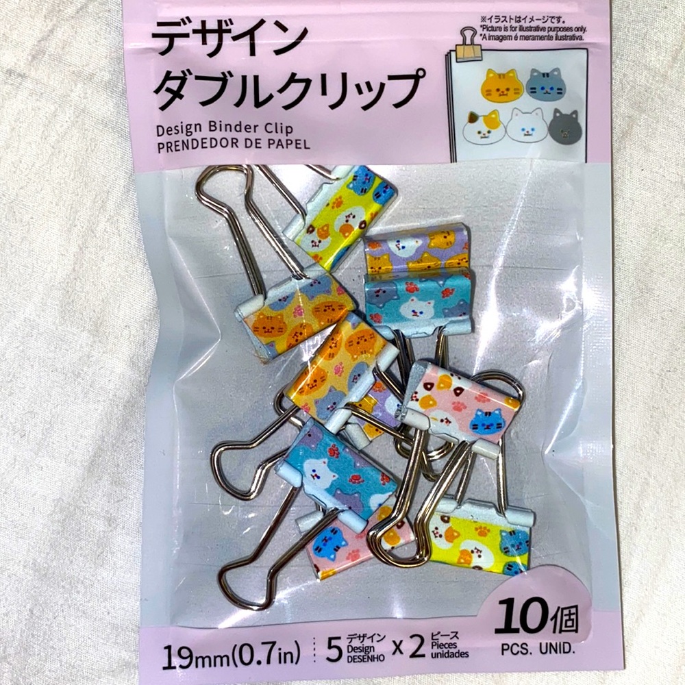 Cute Cat Themed Design Binder Clips💗